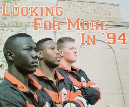 Tommie Frazier Ed Stewart Zach Wiegert 1994 media guide cover